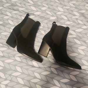 Dynamite Heeled Pointed Toe Bootie Black